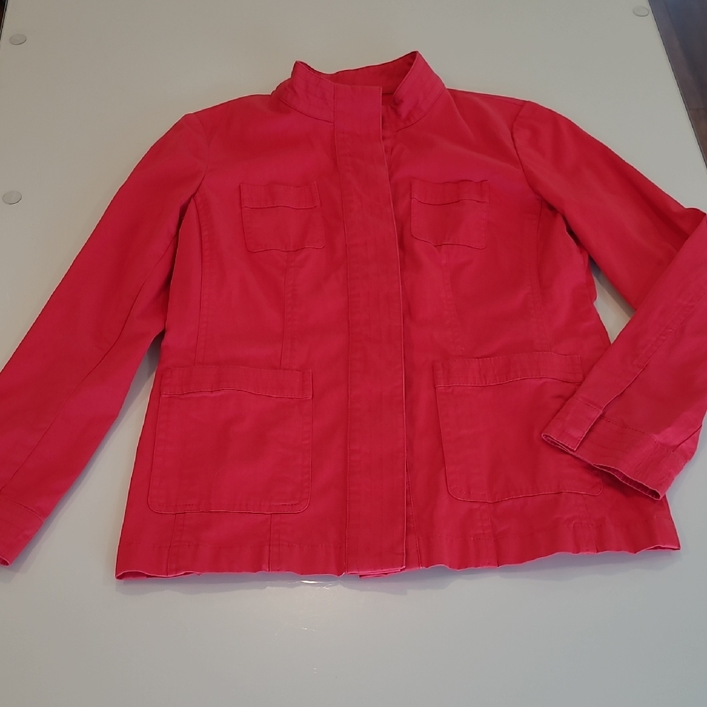 LIKE NEW J. Jill Stretch Cotton Blend Cargo Jacket
